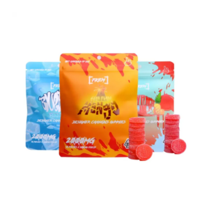 High-dose THC gummies with 2000mg total THC made with premium cannabis distillate for nationwide shipping